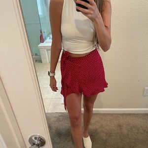 For Love and Lemons Red Polka Dot Skort